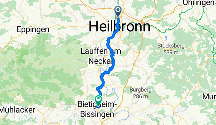Salzgrundstraße 67, Heilbronn nach Großingersheimer Straße 80, Bietigheim-Bissingen