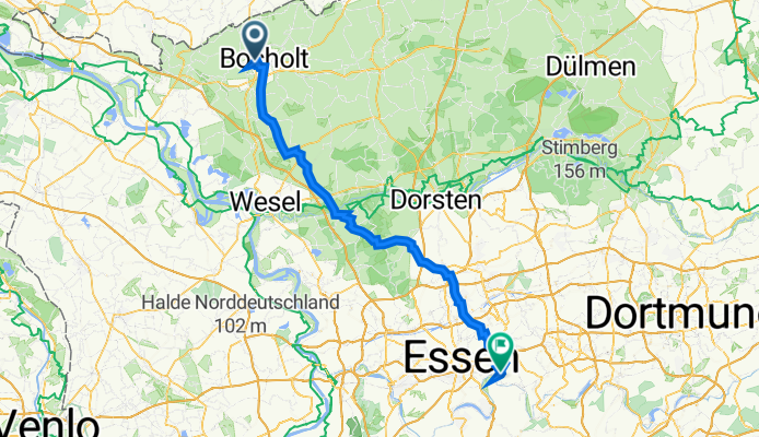 Werther Straße 44, Bocholt nach Spervogelweg 14, Essen