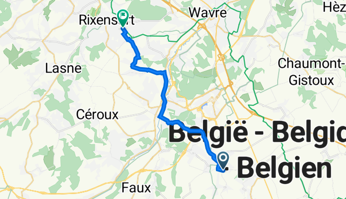 De Rue de Bayau 38, Mont-Saint-Guibert à Avenue Albertine 40, Rixensart