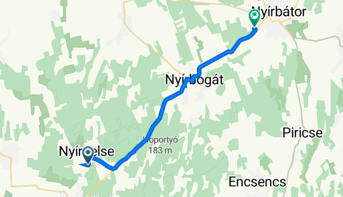 Bajcsy-Zsilinszky út 45, Nyírgelse - Debreceni utca 71, Nyírbátor