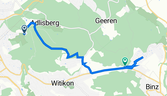 Zürich nach Rütistrasse 18, Pfaffhausen