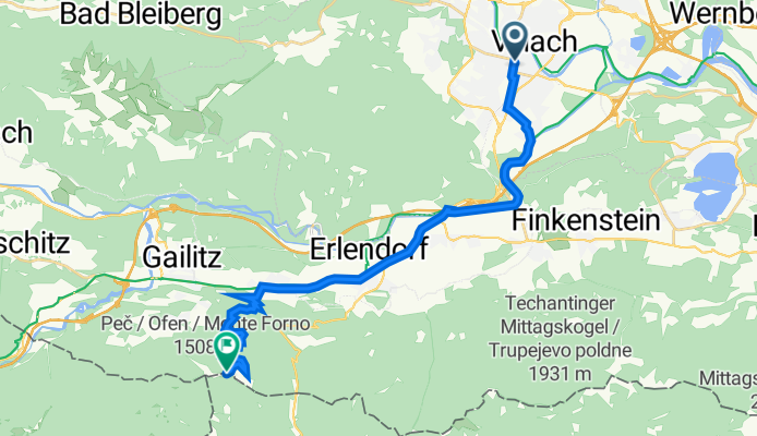 Steinwenderstraße 3, Villach to Seltschach 72, Arnoldstein