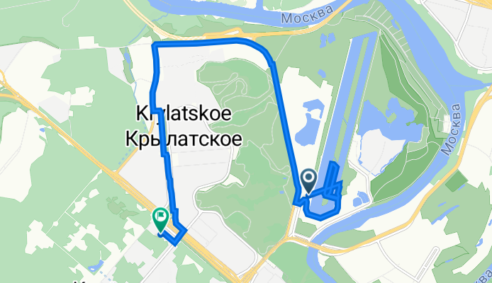 От Крылатская улица 2, Москва до улица Академика Павлова 27 к. 3, Москва