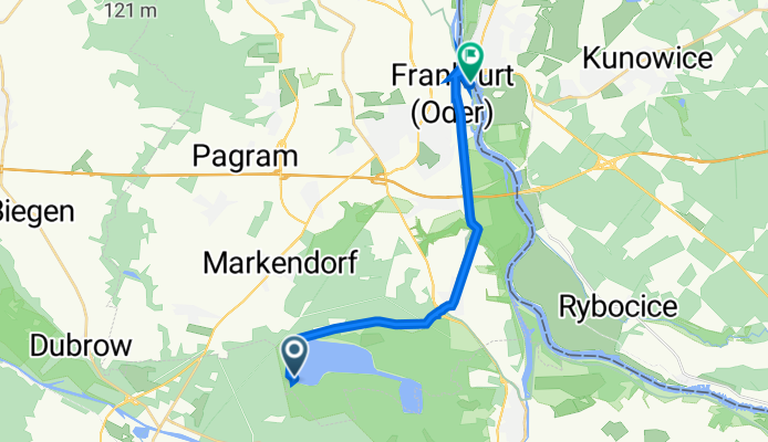 Kaisermühler Weg, Frankfurt (Oder) to Holzmarkt 7, Frankfurt (Oder)