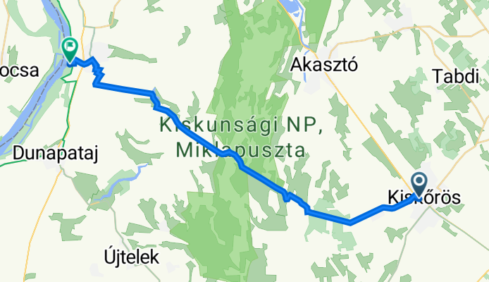 Dózsa György utca 20., Kiskőrös to Sziget utca 5–6., Harta