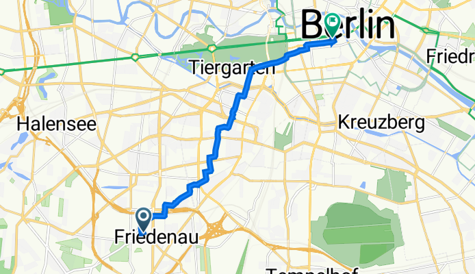 Taunusstraße 27, Berlin nach Unter den Linden 9–11, Berlin