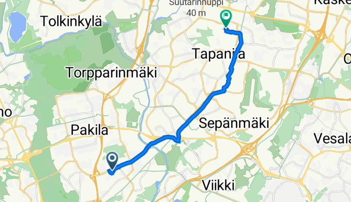 Kivalterintie 22, Helsinki to Kämnerintie 9, Helsinki