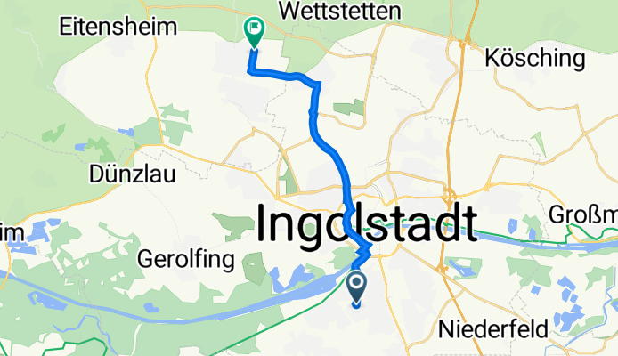 Spitalhofstraße 59D, Ingolstadt nach Ina-Seidel-Straße 10A, Gaimersheim