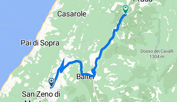Via Giaroli 1, San Zeno di Montagna nach Via Prada 15–17, San Zeno di Montagna