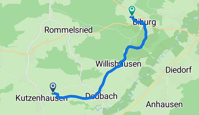 Badstraße 9, Kutzenhausen nach Lindenfeldweg 12, Diedorf