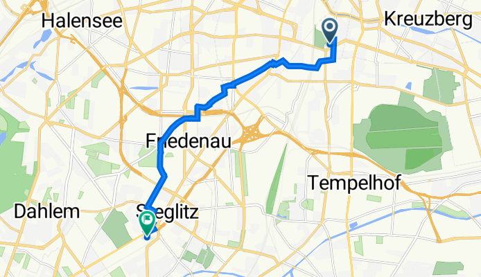 Möckernkiez 19, Berlin nach Hindenburgdamm 66, Berlin