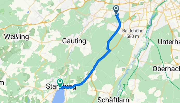 Prälat-Wellenhofer-Straße 31, München nach Nepomukweg 3, Starnberg