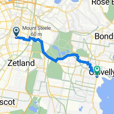 245 Chalmers St, Redfern to 107 Arden St, Coogee