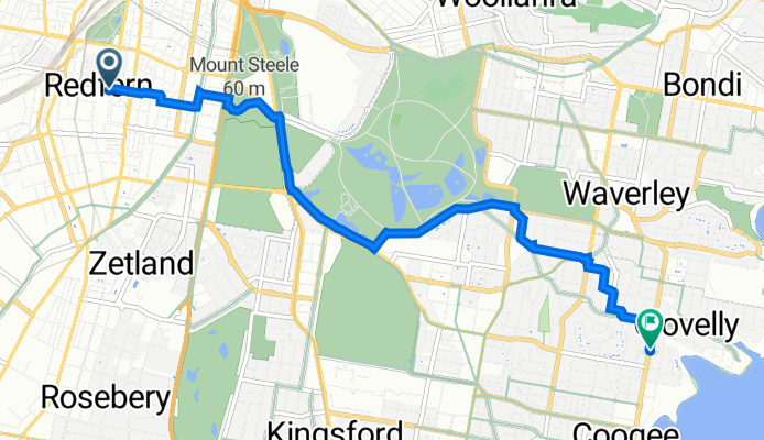 245 Chalmers St, Redfern to 107 Arden St, Coogee