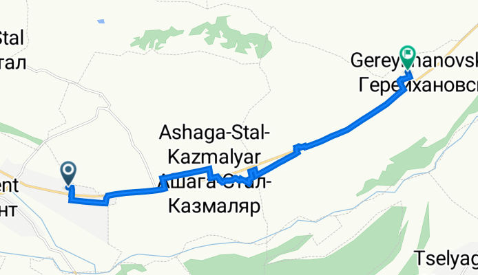 От M5GJ+PF, Касумкент до Неизвестная дорога, Герейхановское