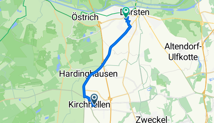 Hauptstraße 62, Bottrop nach Pfarrer-Wilhelm-Schmitz-Straße 1, Dorsten