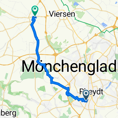 Eisenbahnstraße 106, Mönchengladbach nach Viersener Straße 63, Viersen