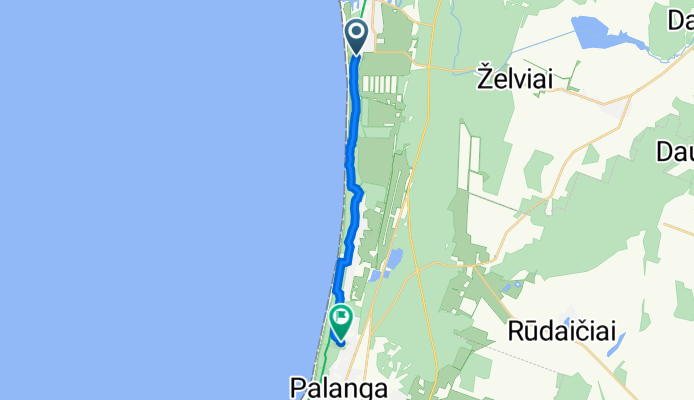 Ošupio tak. 3A, Palanga to Vanagupės g. 7I, Palanga