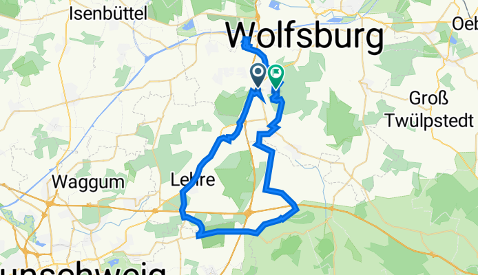 A39, Wolfsburg nach Am Finkenhaus 14, Wolfsburg