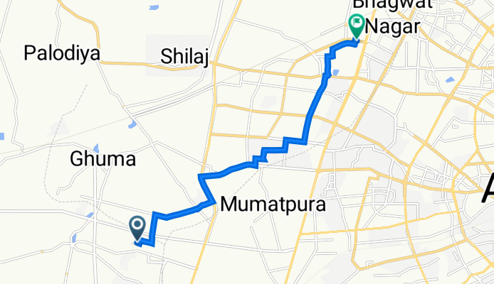 Shela, Ahmedabad to Zydus Hospital Road, Ahmedabad