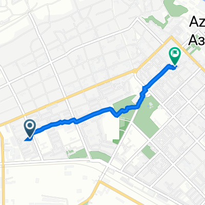 От Черноморский переулок 66a, Азов до Петровский бульвар 7, Азов
