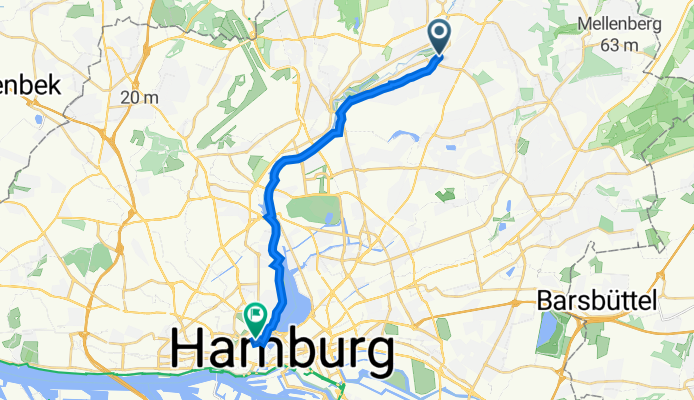 Wellingsbüttler Weg 145, Hamburg nach Neue ABC-Straße 11, Hamburg