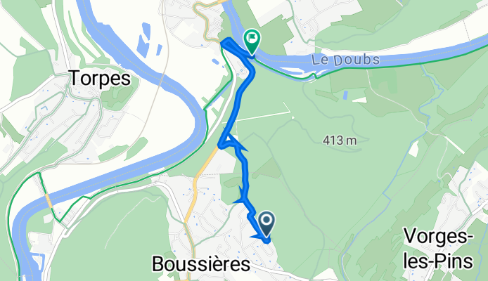 Rue des Merisiers 1, Boussières nach Route de Boussières 5, Thoraise