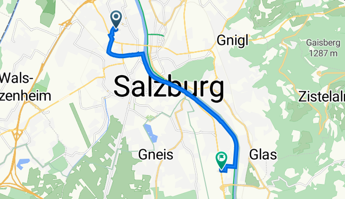 General-Keyes-Straße 28, Salzburg nach Alpenstraße 107, Salzburg