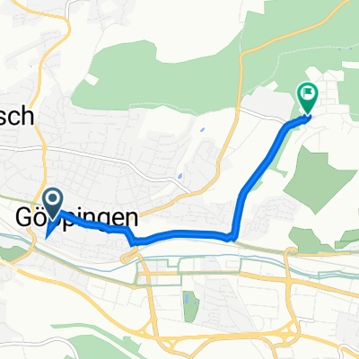 Wühlestraße 31, Göppingen nach Manfred-Wörner-Straße 101, Göppingen