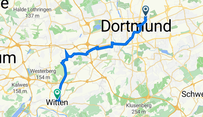 Schlosserstraße 32, Dortmund nach Wideystraße 12, Witten