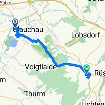 Auestraße 125, Glauchau nach Höhenweg 7A, Sankt Egidien