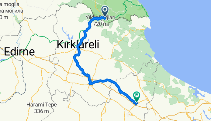 улица Никола Вапцаров 8, Malko Tarnovo naar Velimeşe Çerkezköy Yolu 107