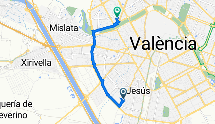 Avinguda de Gaspar Aguilar, 101, València to Carrer del Marquès de Sant Joan, 10, València