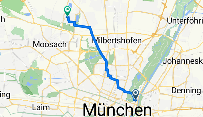 Oettingenstraße 23, Munich to Reinachstraße 55, Munich
