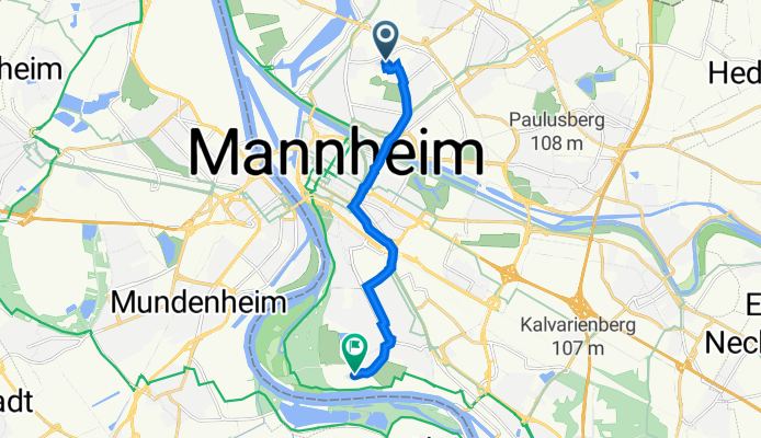 Am Weingarten 4, Mannheim nach Neckarauer Waldweg 131, Mannheim