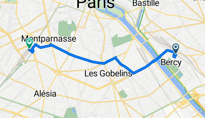Boulevard de Bercy 48 bis, Paris nach Boulevard de Vaugirard 11, Paris