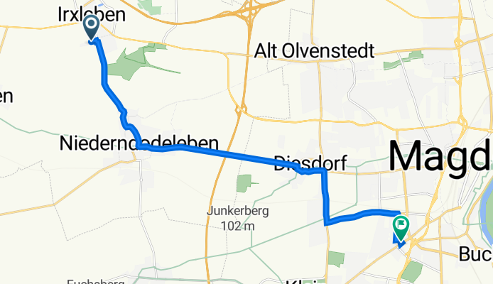 Fasanenweg 22, Hohe Börde nach Braunschweiger Straße 108, Magdeburg