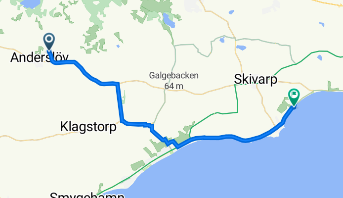 Sörby Gamla byaväg 25-0, Anderslöv nach Riksväg 9, Skivarp