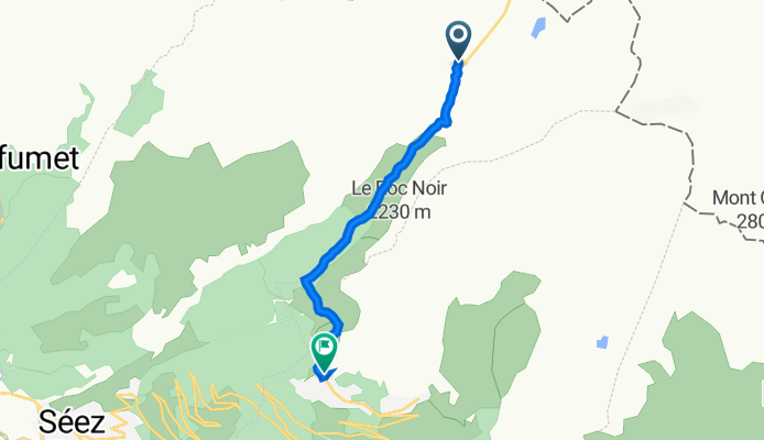 D 1090, Séez à 1056 Route du Col du Petit Saint-Bernard, Montvalezan