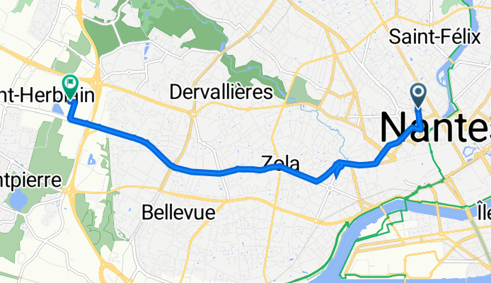 18 Rue de Bel-Air, Nantes à Allée la Pérouse, Saint-Herblain