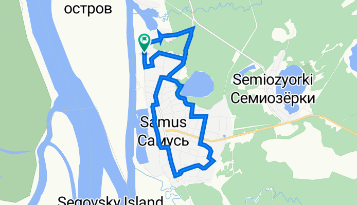 От набережная улица 89, Самусь до набережная улица 89, Самусь