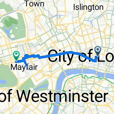 Guildhall Library, Aldermanbury, London to Selfridges, 400 Oxford St, London