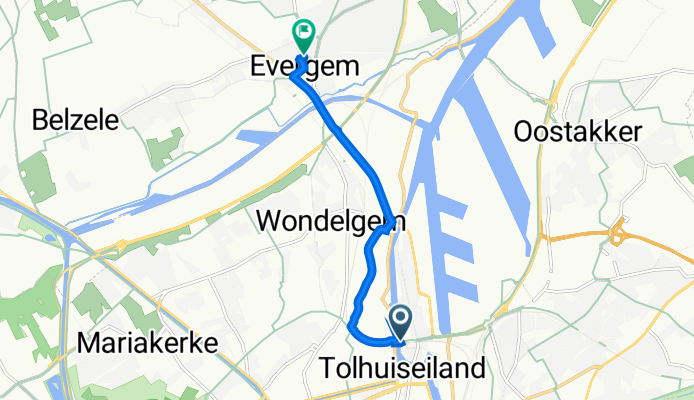 Wiedauwbrug, Gent naar Fortune de Kokerlaan 11, Evergem