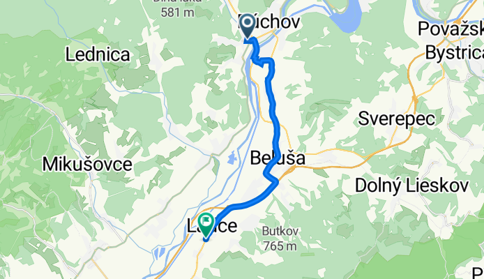 Svätoplukova 1466/28, Púchov to Hviezdoslavova 1009/138, Ladce