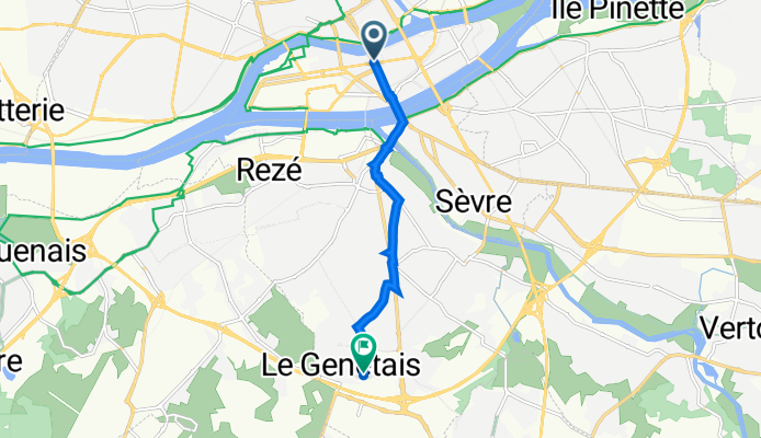 6 Boulevard des Martyrs Nantais de la Résistance, Nantes à 34–94 Rue du Vert Praud, Rezé