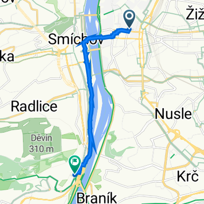 Štěpánská 612/16, Prague 1 to Zlíchov, Prague 5