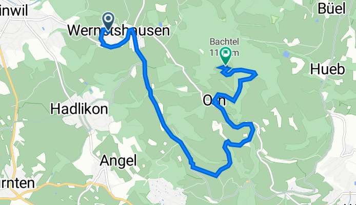 Riedmattstrasse 6, Hinwil to Bachtelstrasse 1115, Hinwil