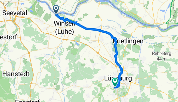 Hoopter Elbdeich 25–26, Winsen (Luhe) nach Scharnhorststraße 3A, Lüneburg