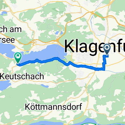 Walther-von-der-Vogelweide-Platz 1, Klagenfurt am Wörthersee nach Wörthersee-Südufer-Straße 121, Maria Wörth