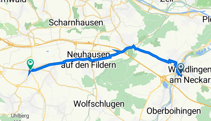 Weberstraße 3, Wendlingen am Neckar nach Aicher Straße 26, Filderstadt
